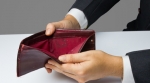 Businessman in suit open wallet Businessman in suit open wallet