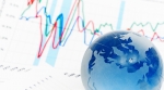 Crystal ball globe and market Crystal ball globe and market