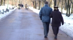 Older couple walking Older couple walking