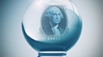 Crystal ball with a dollar displayed Crystal ball with a dollar displayed