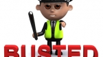 Police office saying busted Police office saying busted
