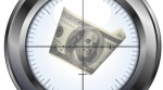 Sniper scope on money Sniper scope on money