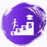 Student Loan Steps Drawing of student climbing dollar steps to achieve degree