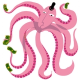 Octopus holding money Octopus holding money