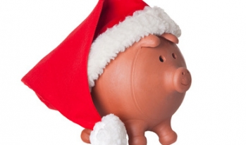 Christmas Piggy Bank Piggy bank with Santa hat