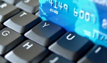 Credit card on keyboard Credit card on keyboard