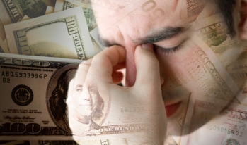 Financially stressed man Financially stressed man