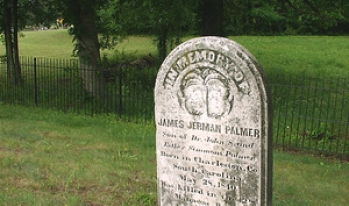 Headstone at grave Headstone at grave