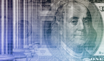 hundred dollar bill and columns hundred dollar bill and columns