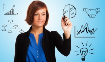 Business woman with idea Business woman with idea