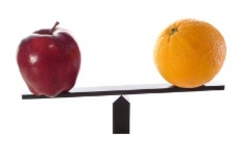Apple and orange on a scale Apple and orange on a scale
