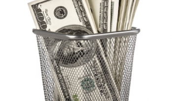 money in the trash basket money in the trash basket