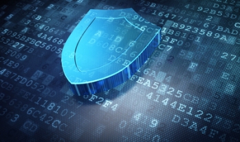 blue shield hologram on computer digits blue shield hologram on computer digits