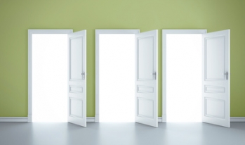 Three doors opening Three doors opening