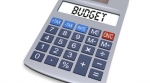 Calculator displaying the word "budget" Calculator displaying the word "budget"
