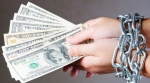 chained hands holding money chained hands holding money