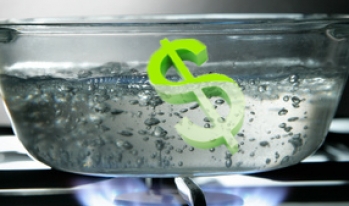 Boiling water with dollar sign Boiling water with dollar sign