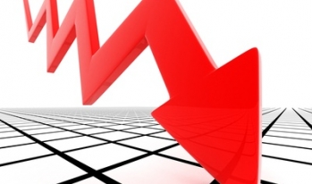 Downward graph three-dimensional graph heading downwards