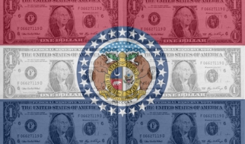 Missouri flag as dollars Missouri flag as dollars