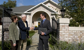 Real estate agent showing home Real estate agent showing home