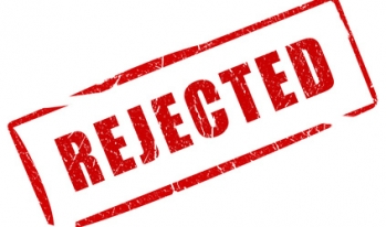 Rejected stamp Stamped word showing "Rejected"