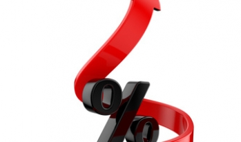 Percentage sign with an up arrow wrapped around it Percentage sign with an up arrow wrapped around it