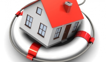 Saving House House in middle of lifebuoy