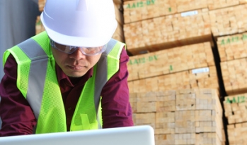 Worker using laptop Worker using laptop