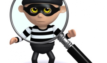 Burglar being watched Burglar being watched