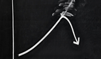 Chalkboard with downward arrow Chalkboard with downward arrow