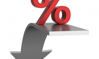 Falling percentage sign Falling percentage sign