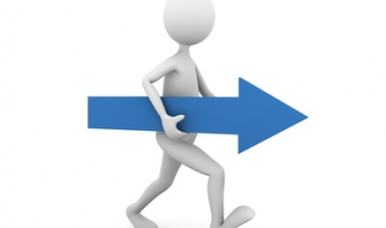Man walking with horizontal arrow Man walking with horizontal arrow