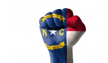 North Carolina flag painted on a fist North Carolina flag painted on a fist