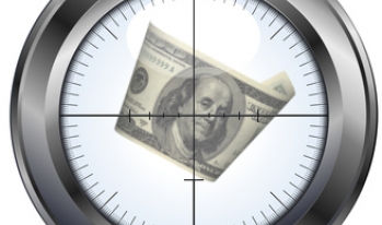 Sniper scope on money Sniper scope on money