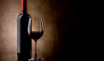 Wine glass and bottle Wine glass and bottle