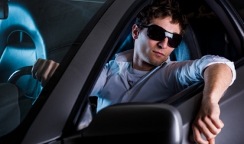 young man in a car young man in a car